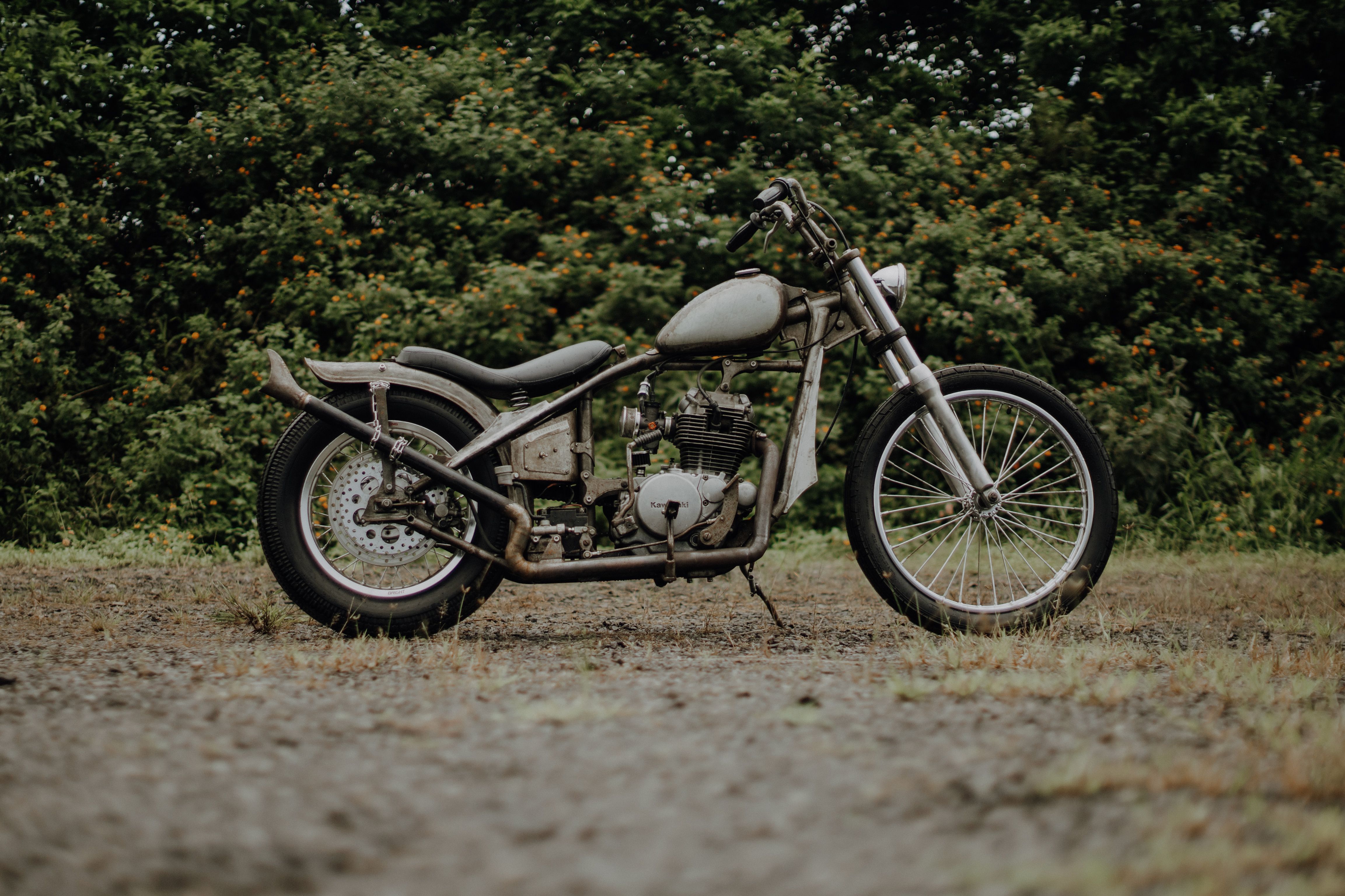 Vintage Motorcycle in Forest · Free Stock Photo