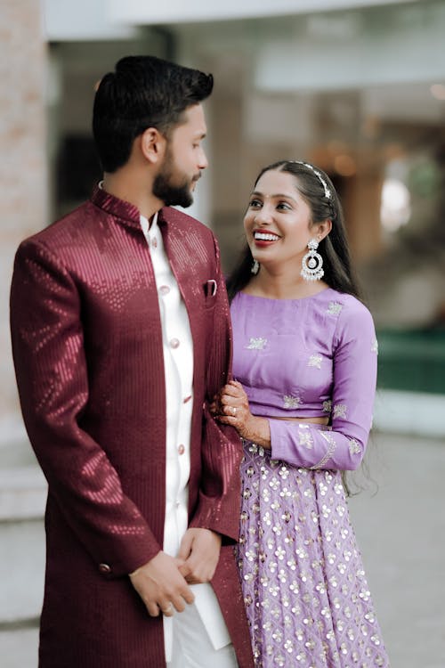 A couple in traditional indian attire