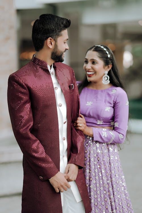 A couple in traditional indian attire
