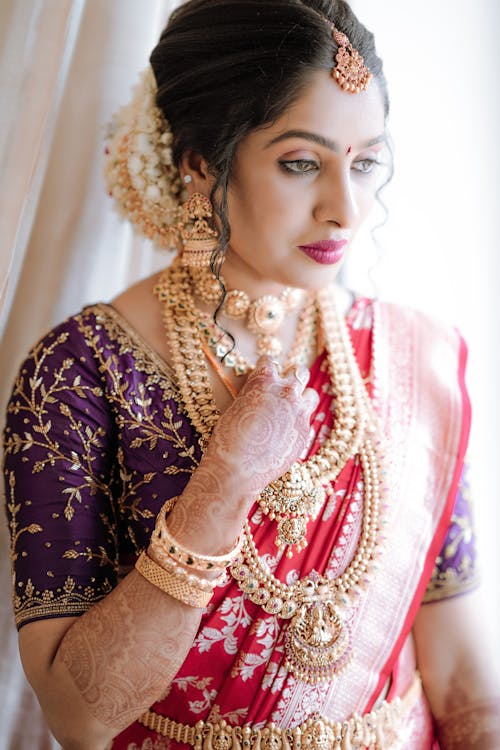 A beautiful indian bride in traditional attire