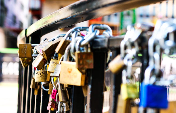 Love Locks On Hand Rail