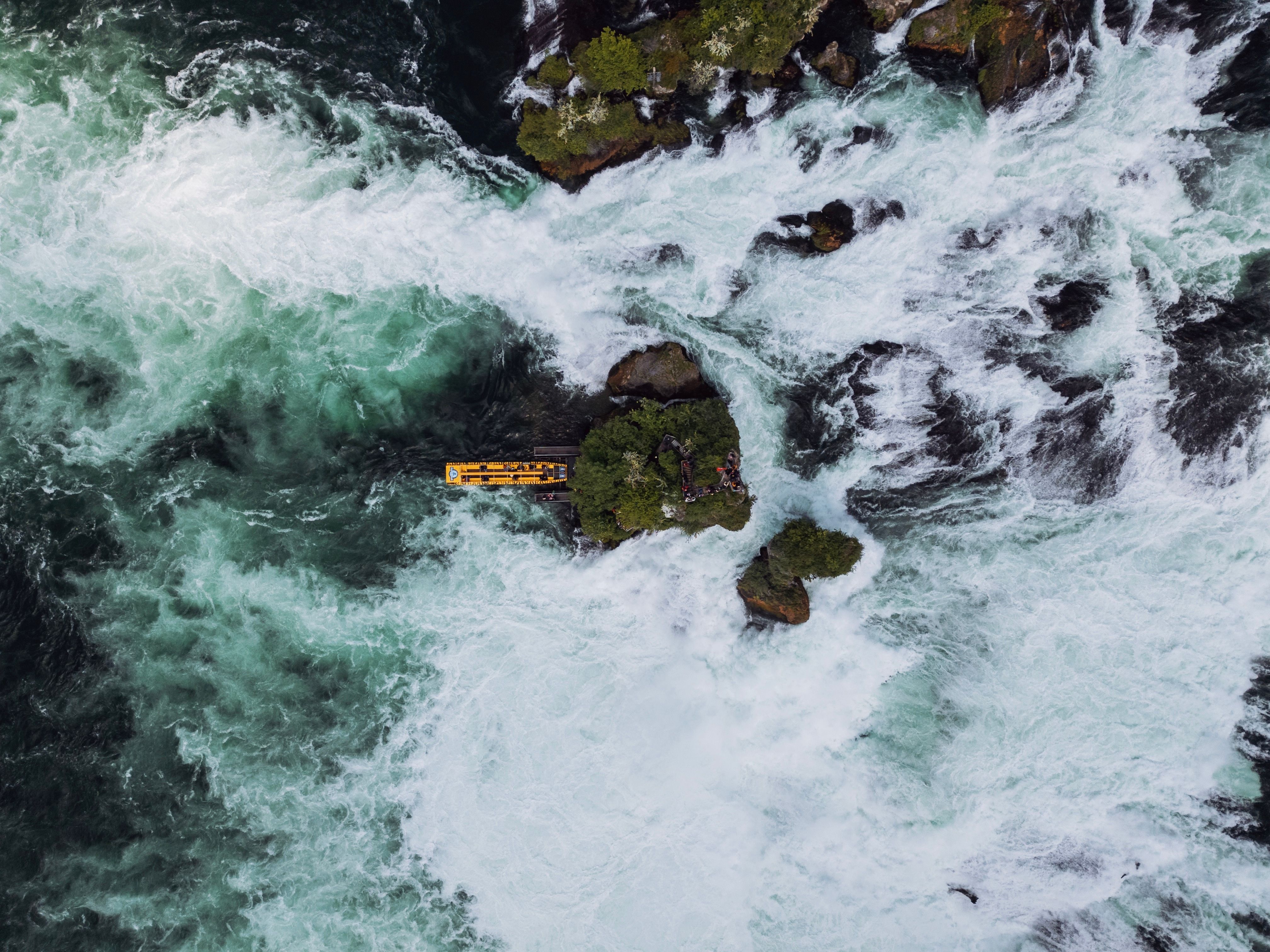 Spectacular Helicopter Scenic Flight Over Victoria Falls - 13 Minute Flight. Review: The Ultimate Flight of Angels Experience Review 2026 - Stunning aerial image of Rhine Falls with surrounding nature in Neuhausen, Switzerland.