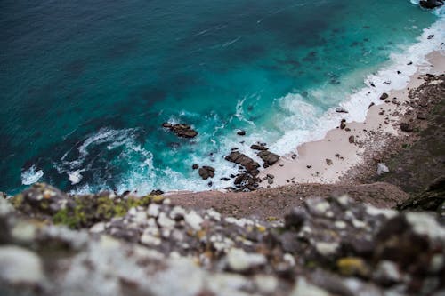 High Angle Shot of Beach During Daytime