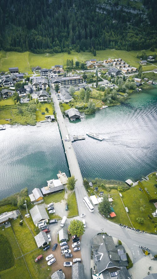 Aerial Photography of Road Near Buildings