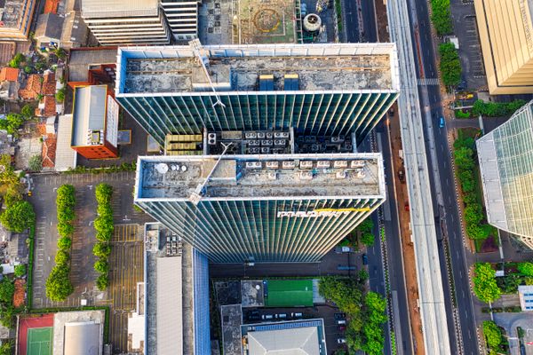 Commercial building rooftops