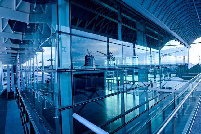 Glass and steel office tower exterior