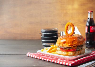 Combo duplo bacon com fritas e refrigerante
