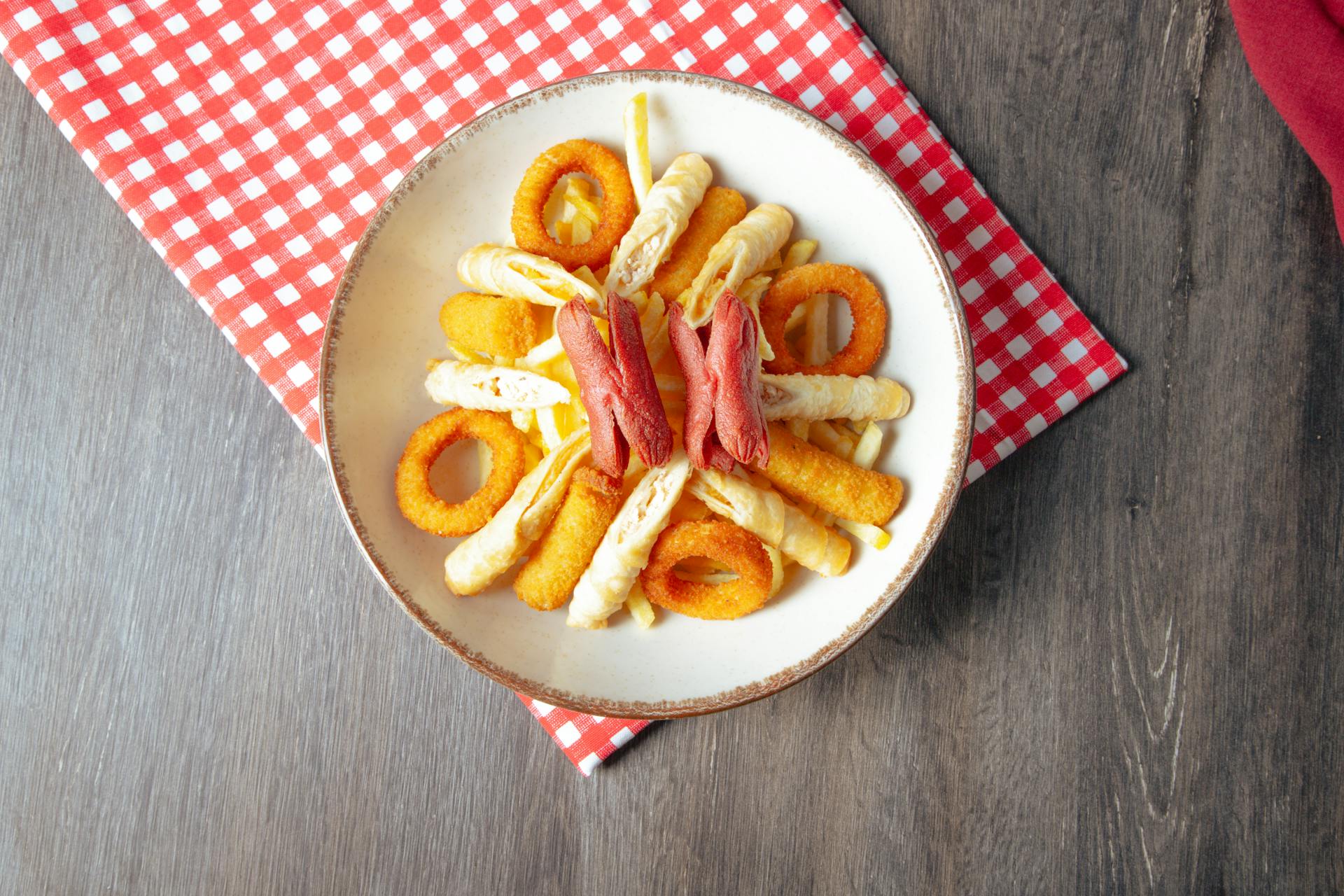 Onion Rings and Sausage