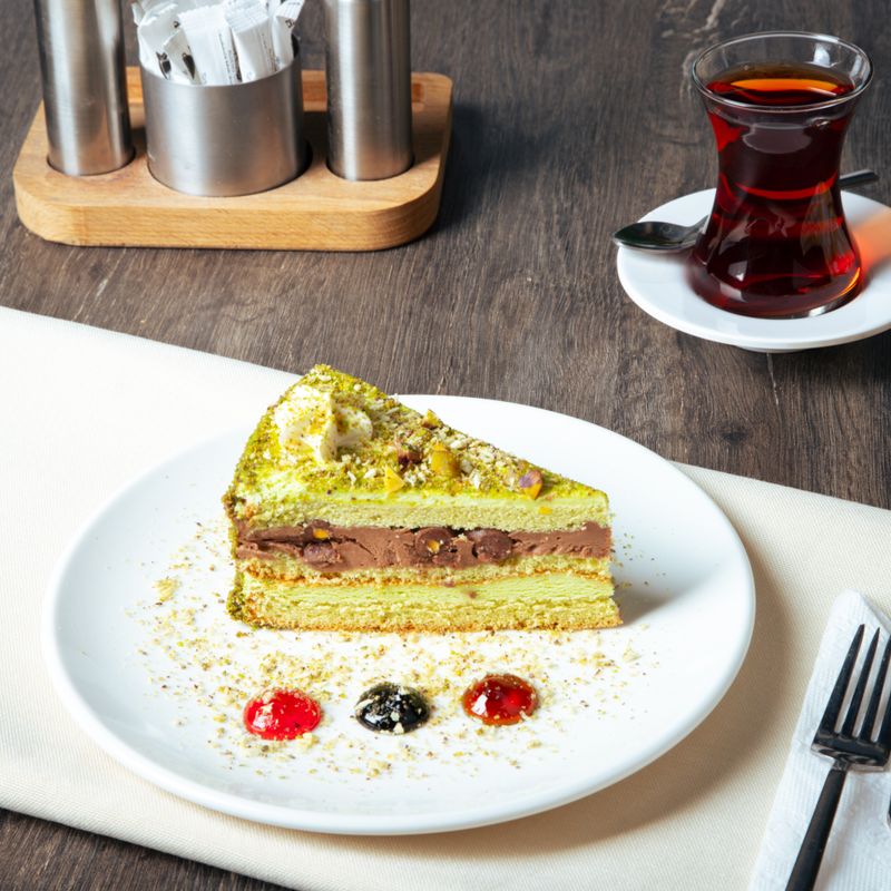 Ramadan Special Soaked Saffron Sponge Cake with Pistachio Threads