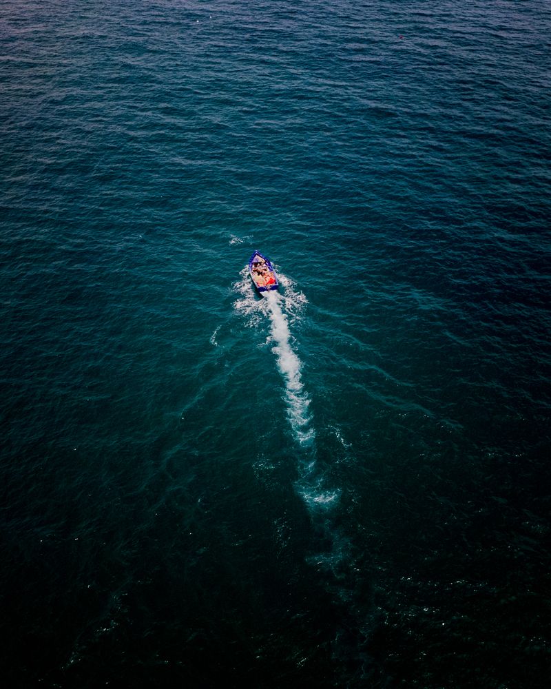 Aerial View of a Boat on the Sea · Free Stock Photo
