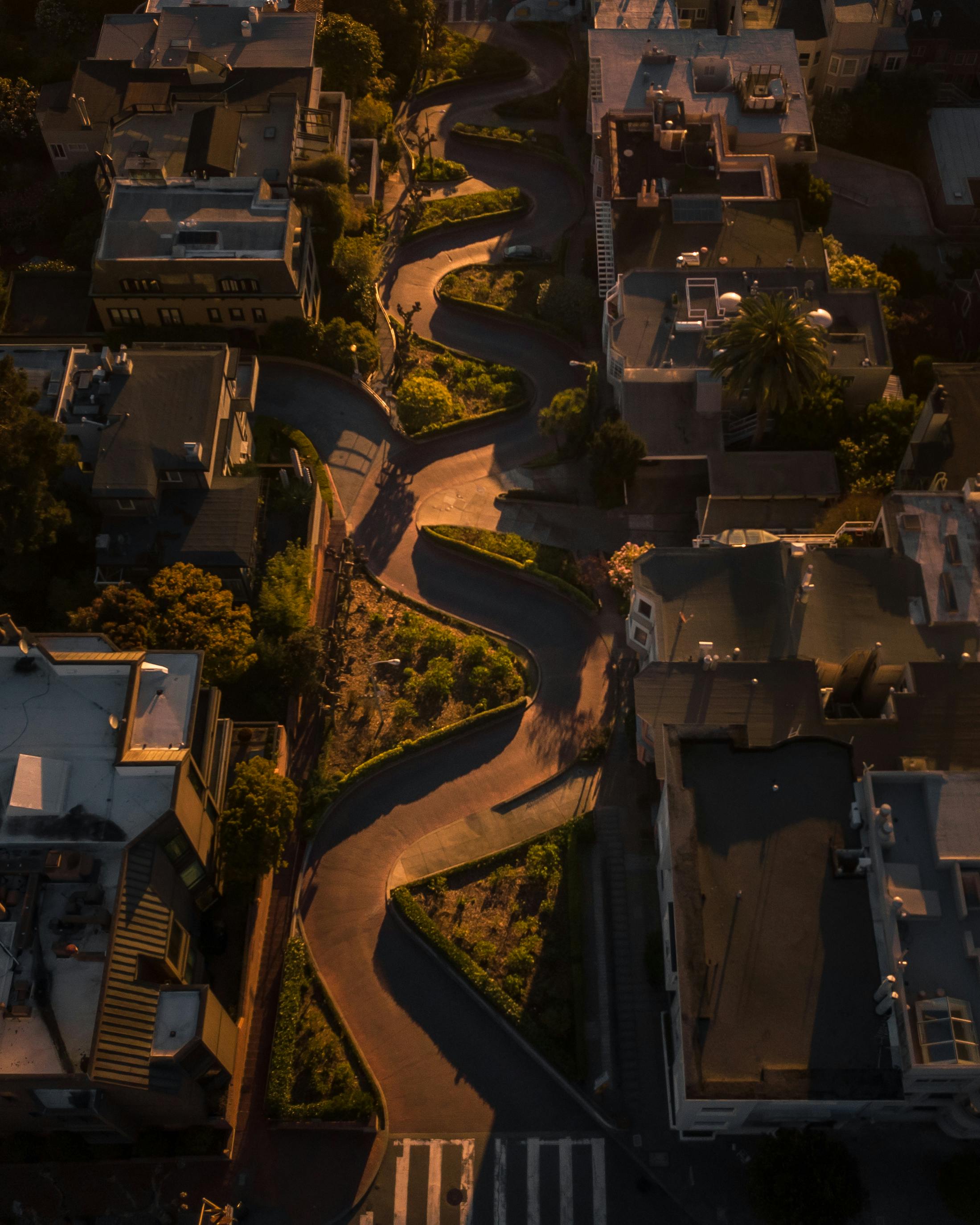 aerial photography of concrete houses