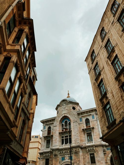 Free Explore the grand facades of Istanbul's historic old town in this vertical shot. Stock Photo