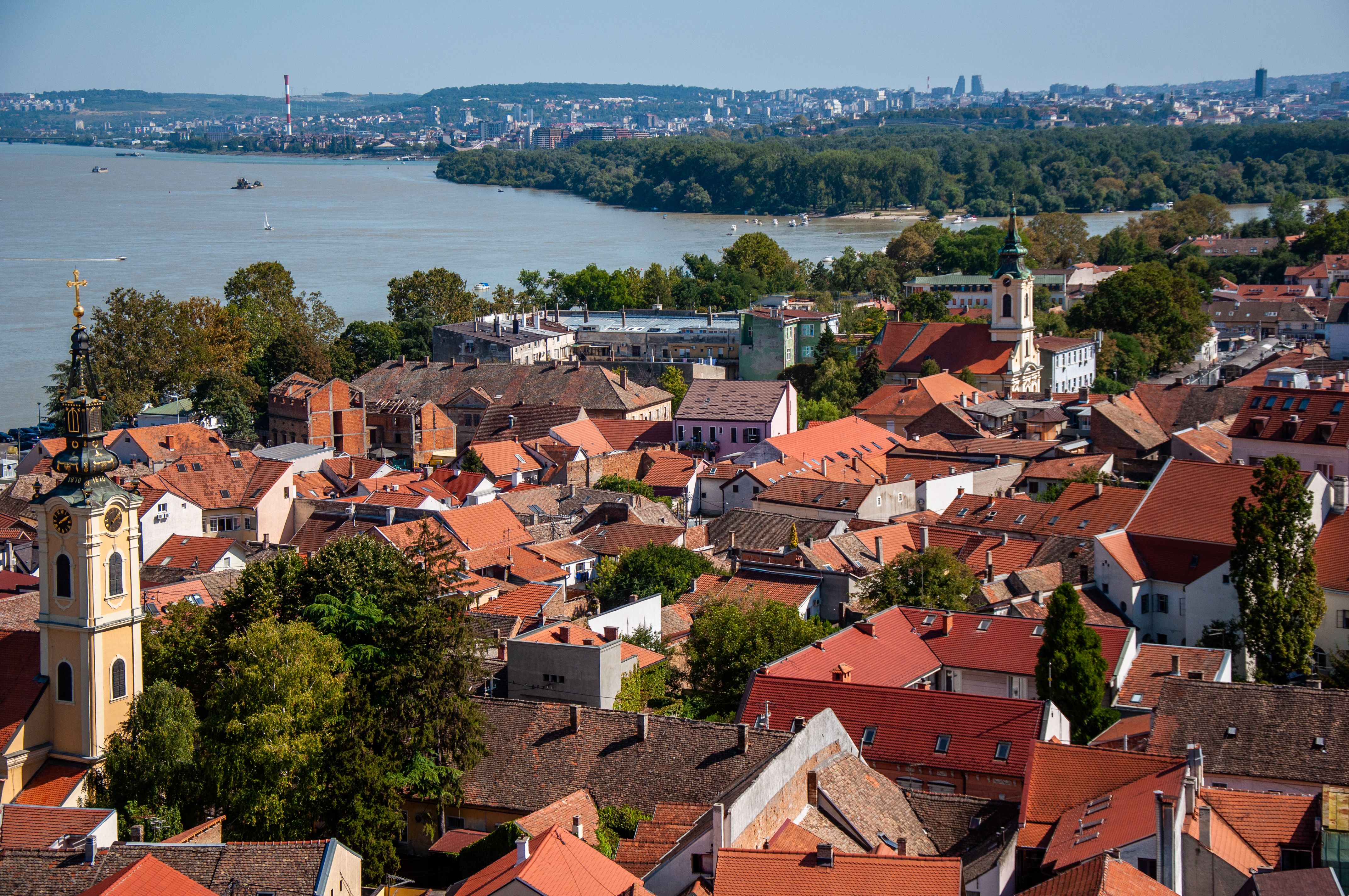 Belgrade old town and riverside in daylight