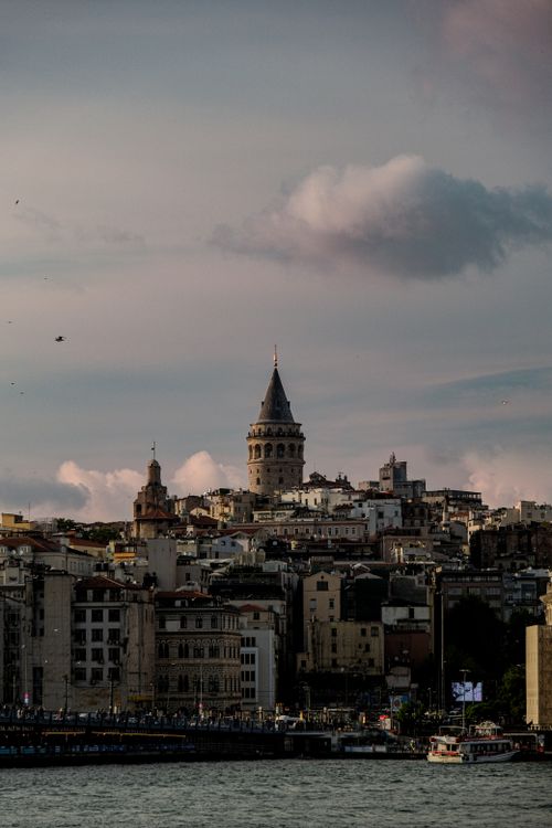 Free Stunning view of Galata Tower with Istanbul's cityscape at dusk, perfect for travel inspiration. Stock Photo