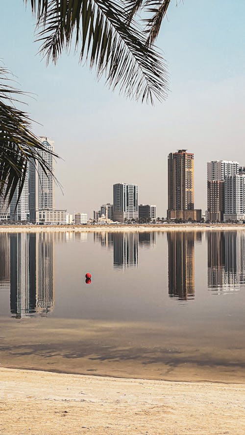 A view of the city of dubai from the beach