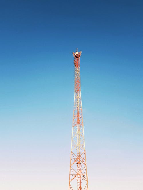 Red and White Transmission Posts