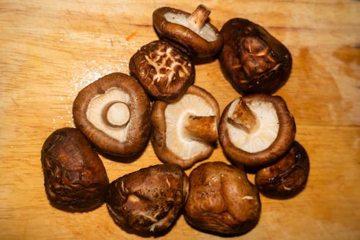 Mushrooms, shiitake