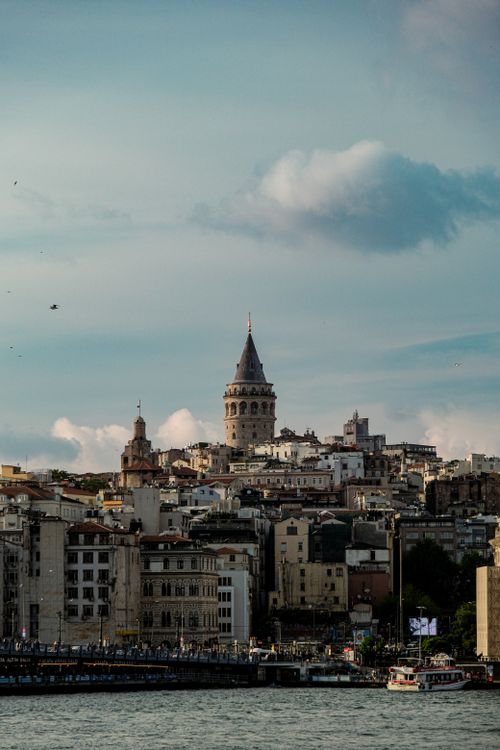 Free Captivating skyline image featuring the historic Galata Tower in Istanbul at daytime. Stock Photo
