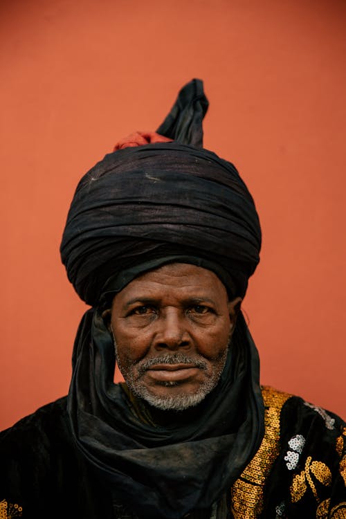 Portrait of Man in Traditional Turban