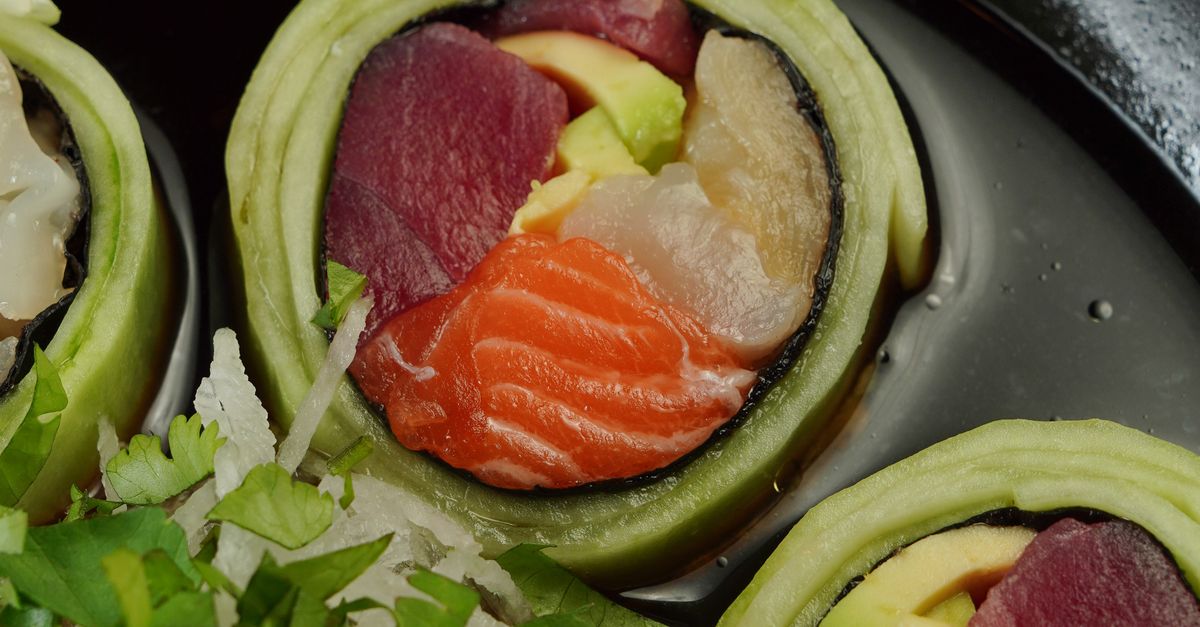 Extreme Close-up of a Sushi Roll · Free Stock Photo