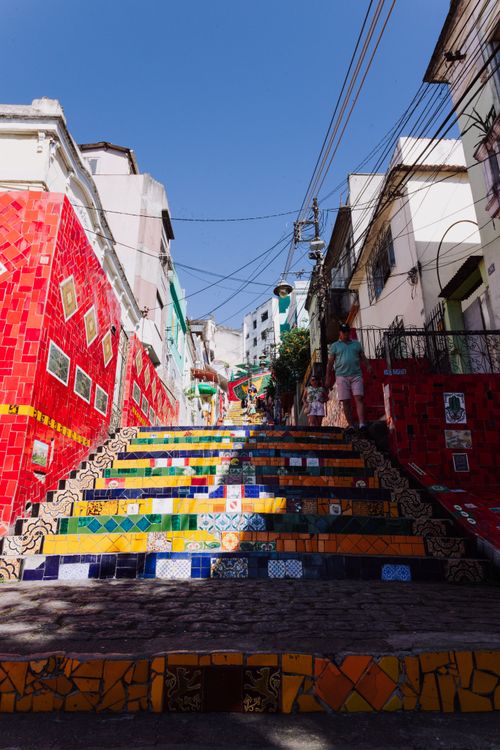 Free Explore the vibrant Escadaria Selarón, a famous mosaic landmark in Rio de Janeiro, Brazil. Stock Photo