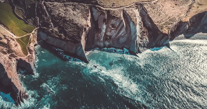 Scenic aerial view of Zumaya's dramatic cliffs and vibrant ocean waters.