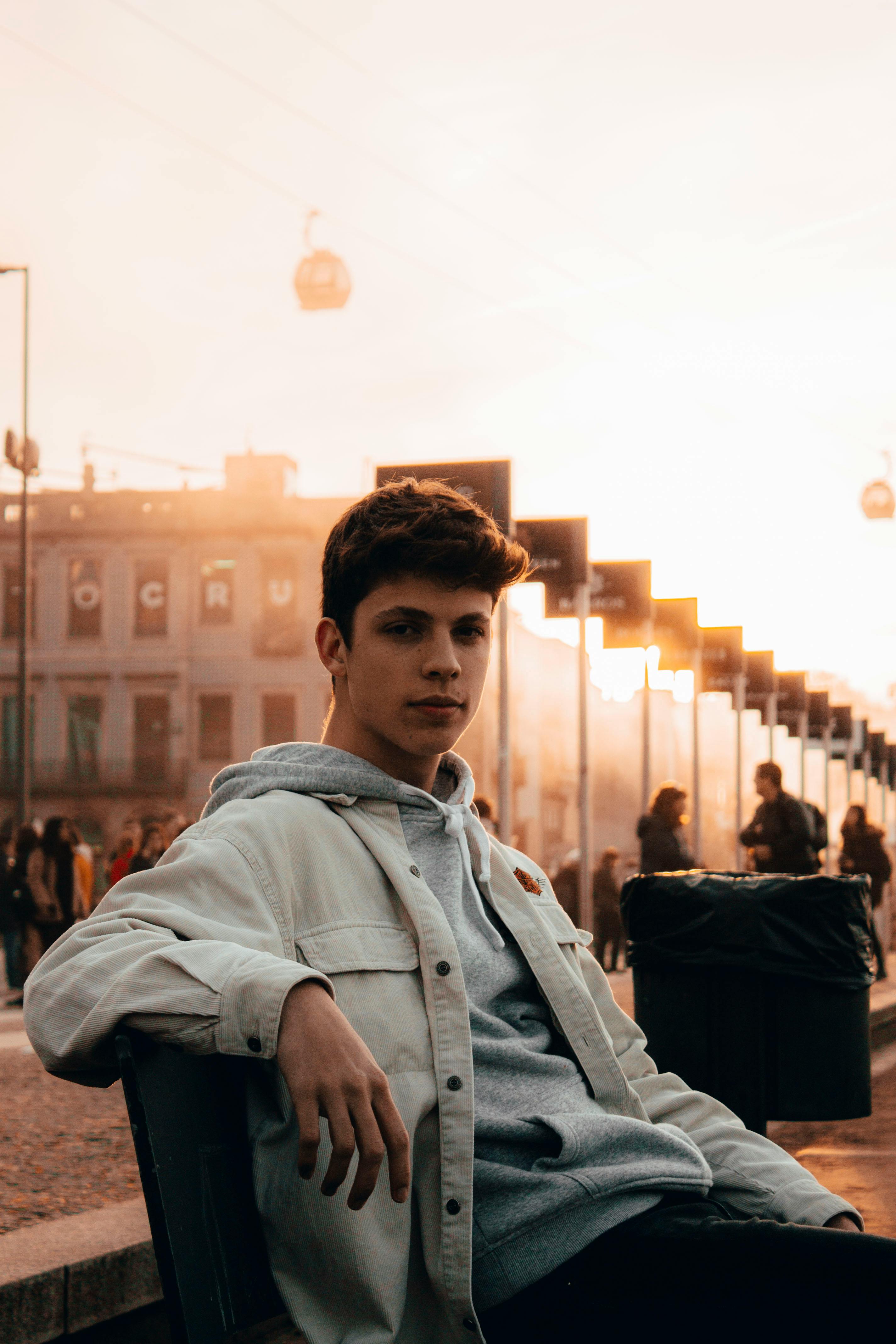 man sitting on bench