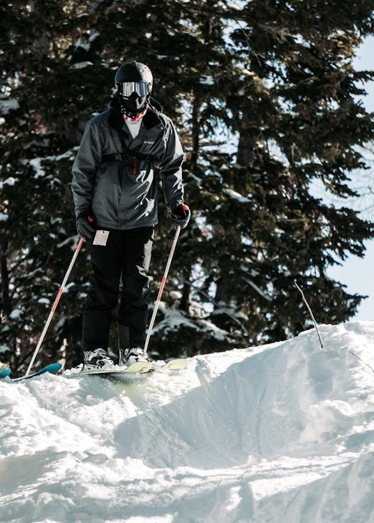 Free Photo of Man Skiing Downhill Stock Photo