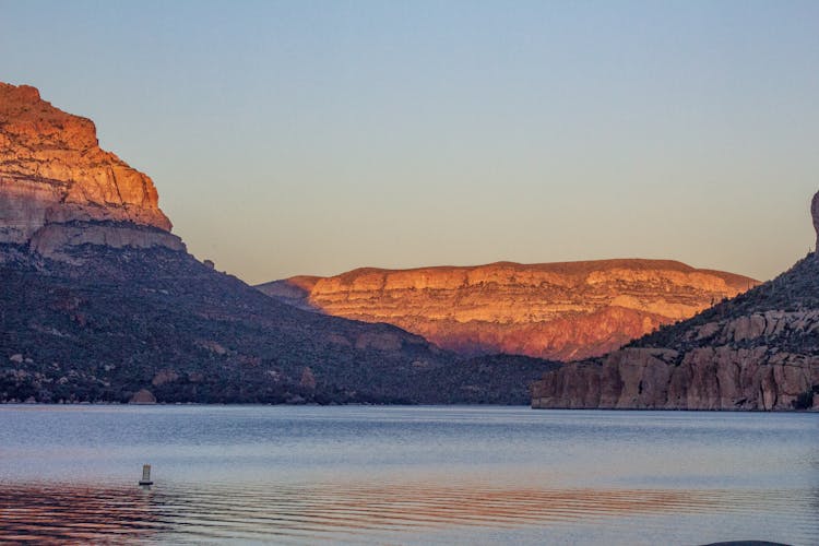 Land Mass Beyond A Body Of Water