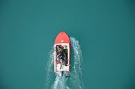 Aerial View of Fisherman on Boat