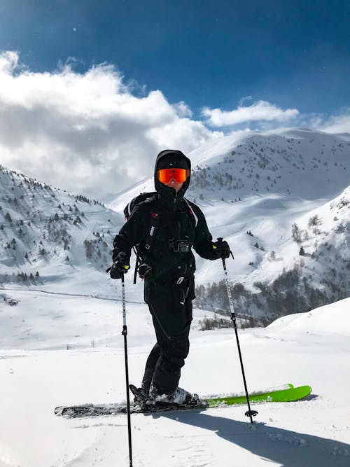 Free Person Riding Ski Board Stock Photo