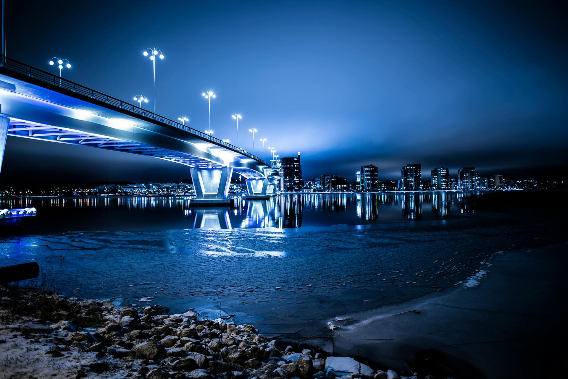 Bridge With Lights At Night