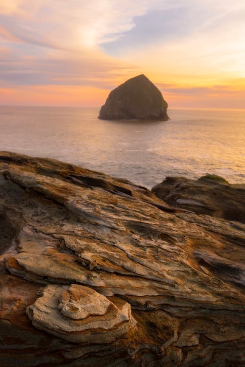 Free Photo of Rock Formation at Sea Stock Photo
