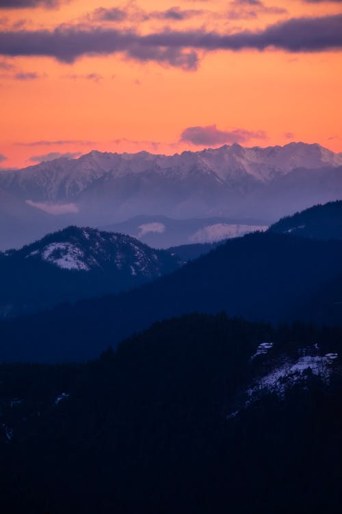 Silhouette Photo Of Mountains