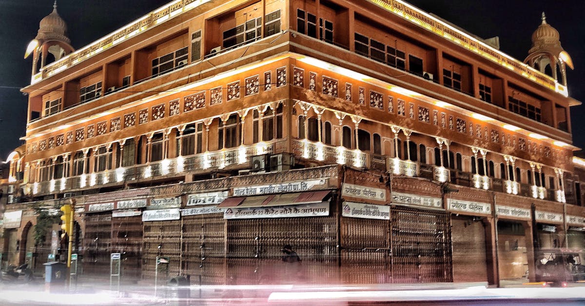 Facade of old oriental building at night · Free Stock Photo