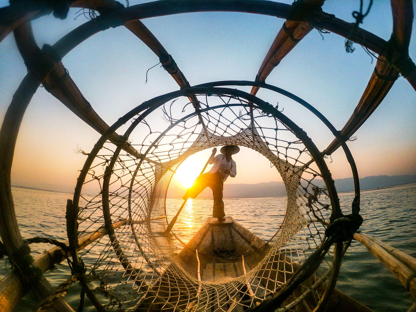 Long-tail boat on Inle Lake, Myanmar, on a guided tour