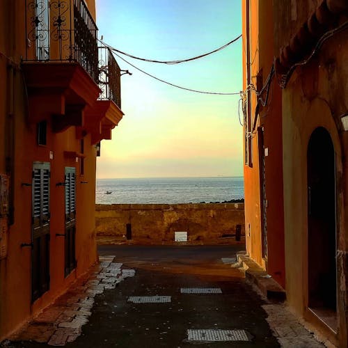 Free stock photo of mediterranean sea, small town, sunset