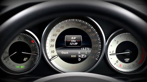 Free Black and Gray Vehicle Analog Instrument Cluster Panel Stock Photo