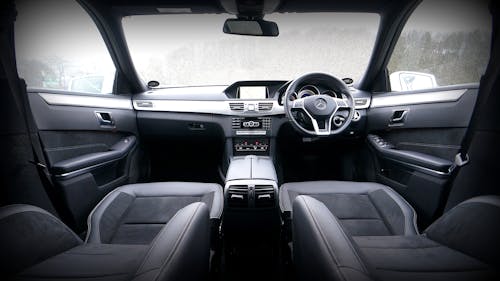 Black and Gray Vehicle Interior