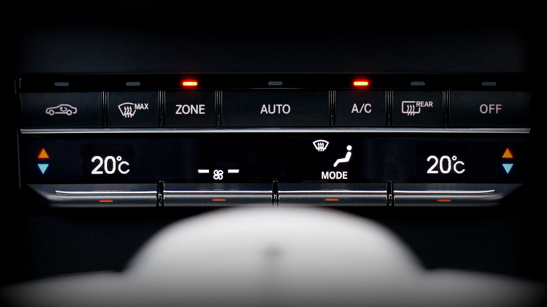 Black Vehicle Control Panel Turned-on