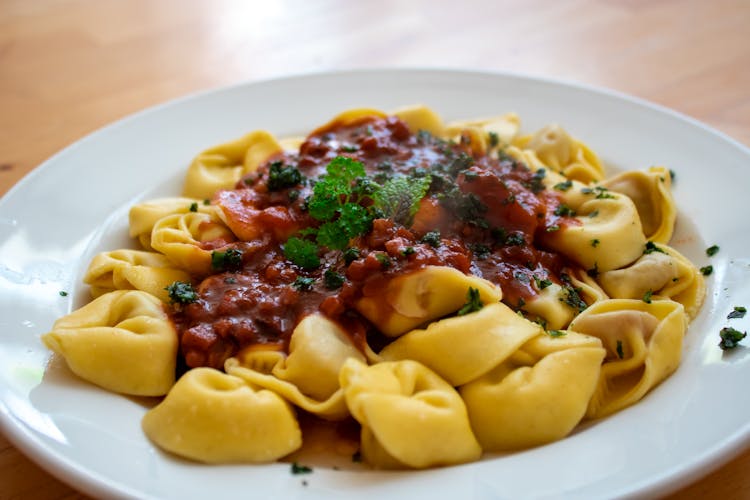 Close-Up Photo Of Tortellini