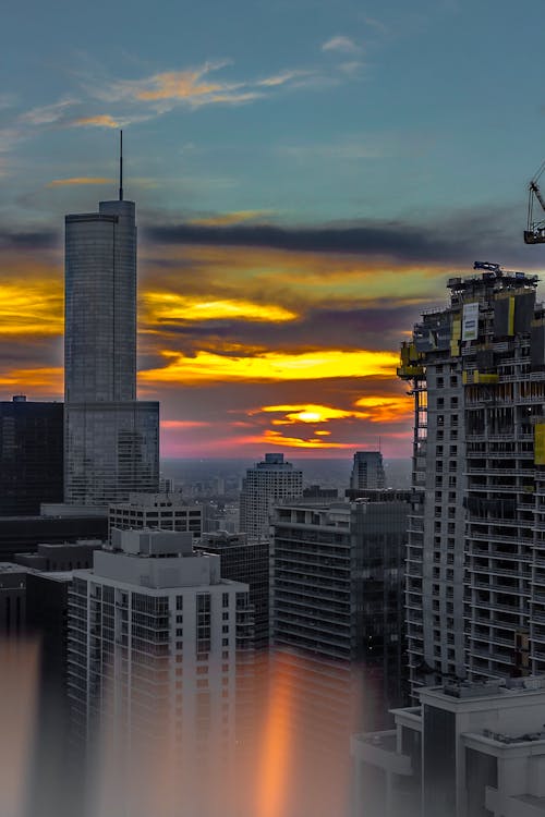 Free High-rise Buildings During Golden Hour Stock Photo