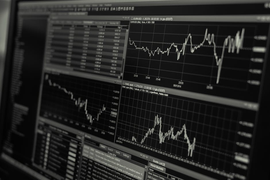 Turned-on Monitor Displaying Frequency Graph