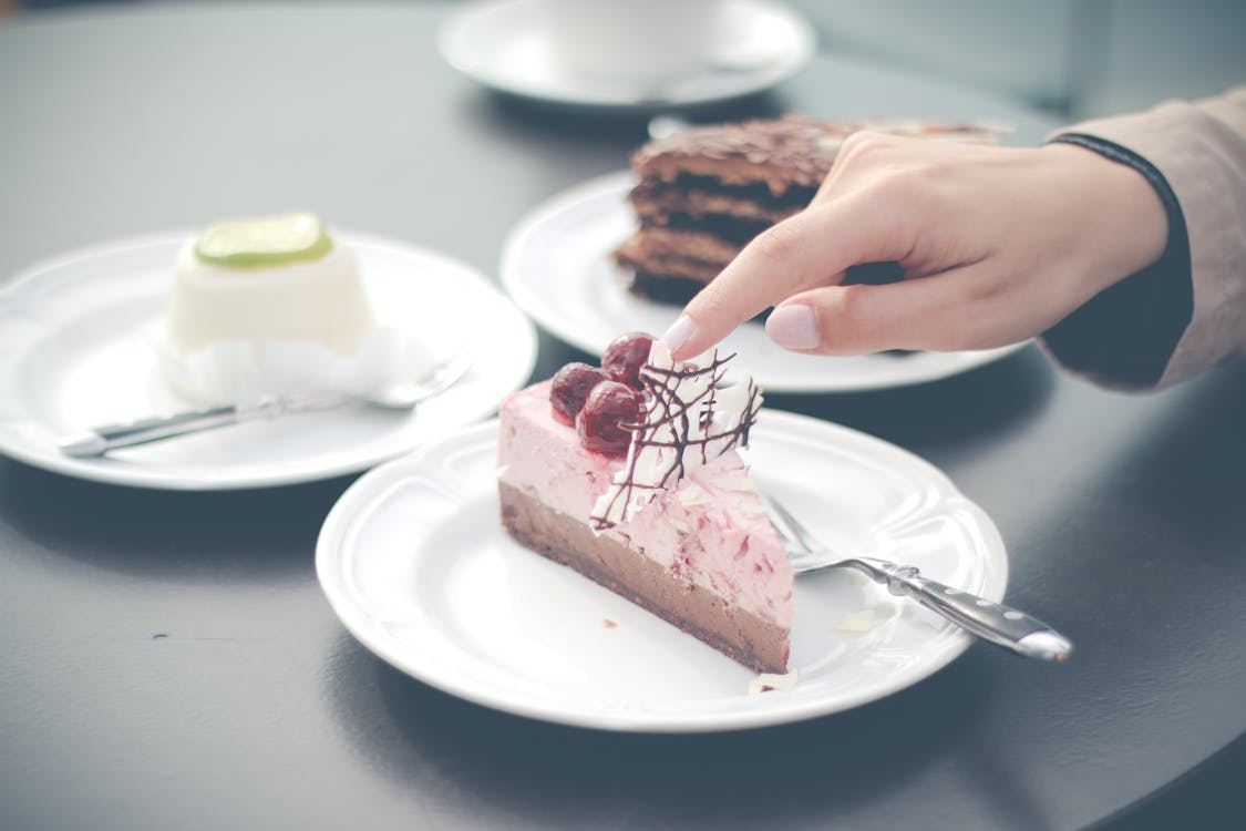 Free Slice of Cheesecake on Plate Stock Photo