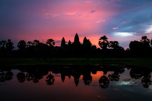 Gratis arkivbilde med angkor wat, bakbelysning, basseng