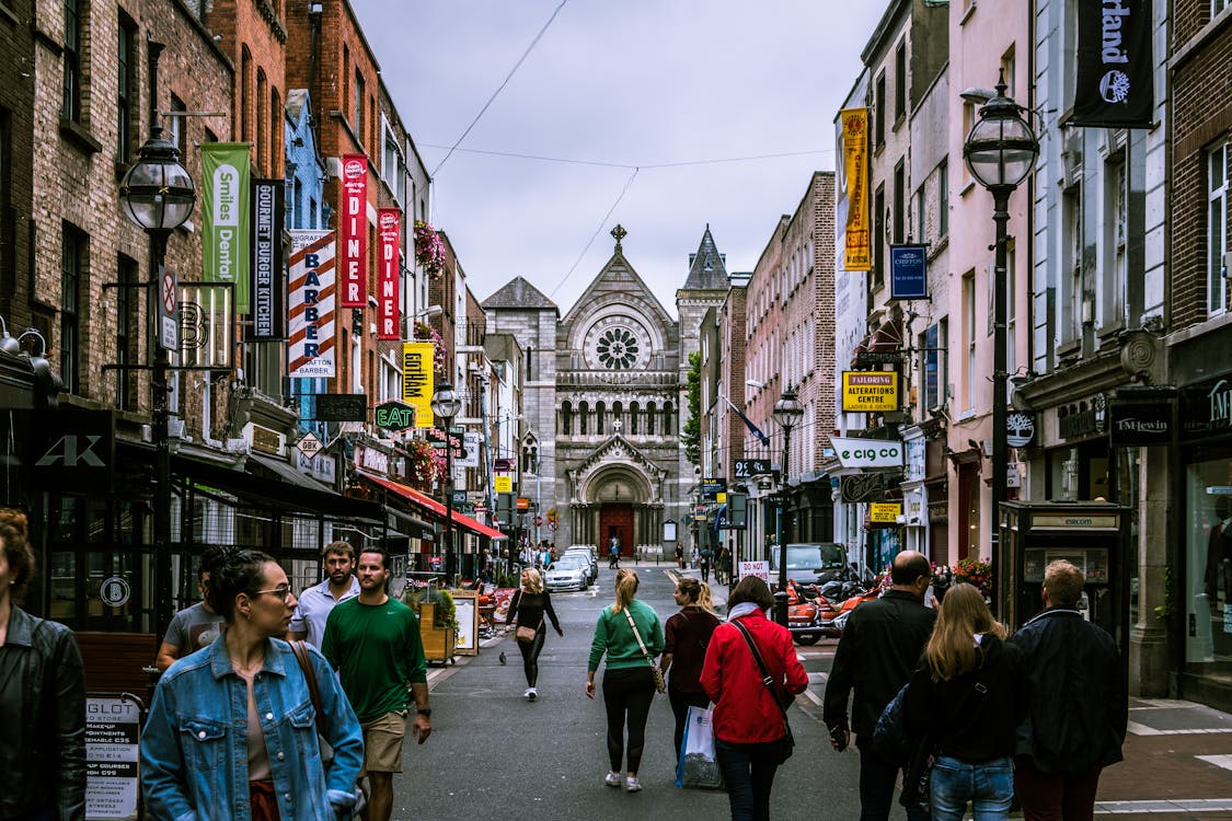  People walking on the street.