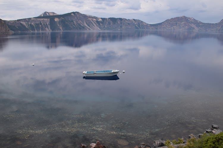 Empty Boat On Lake