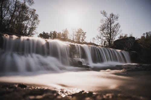 Waterfalls Under Blue Sky