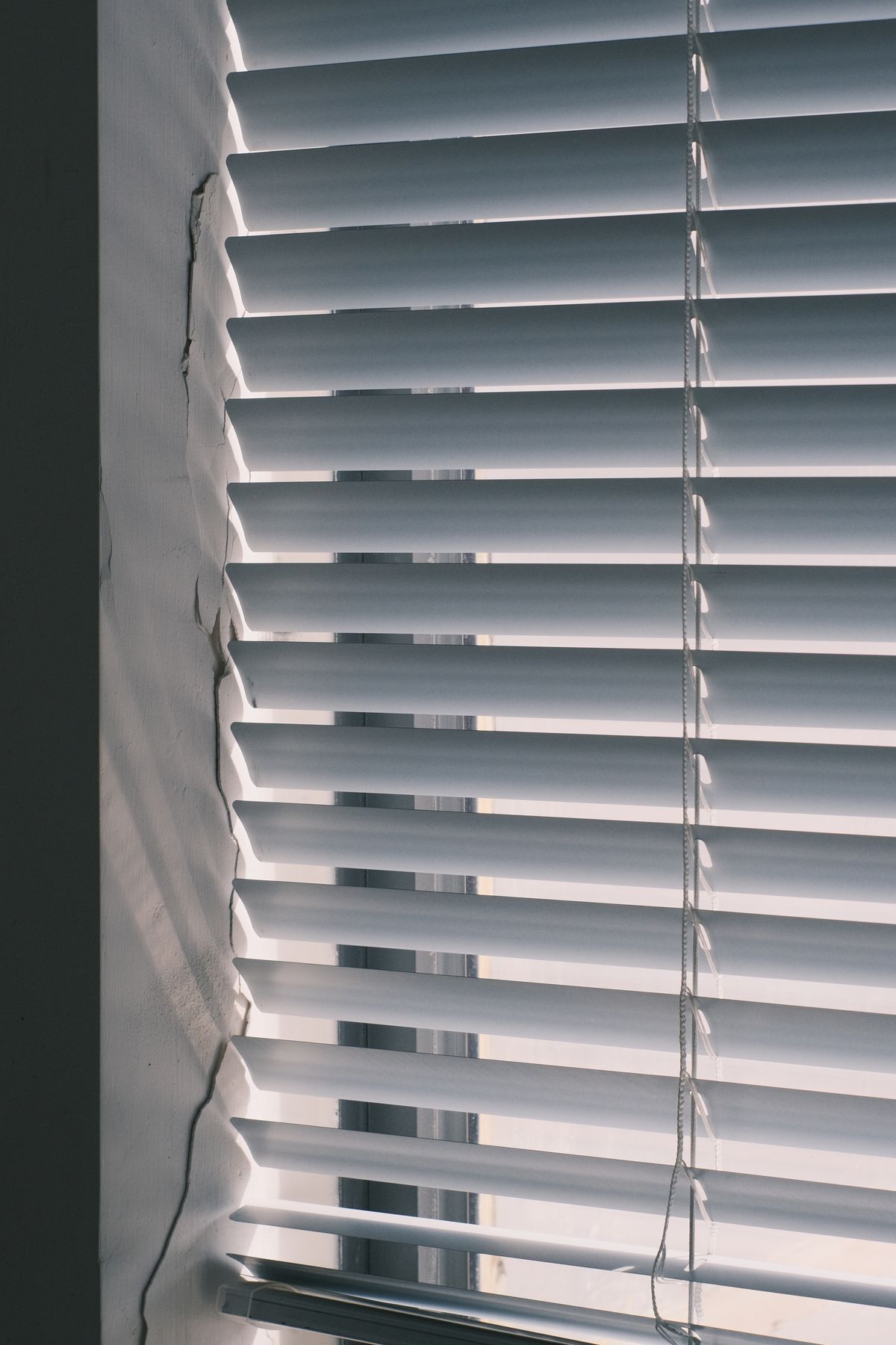 White horizontal blinds