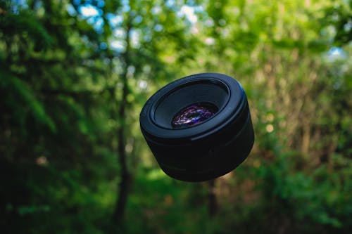 Round Black Camera Lens